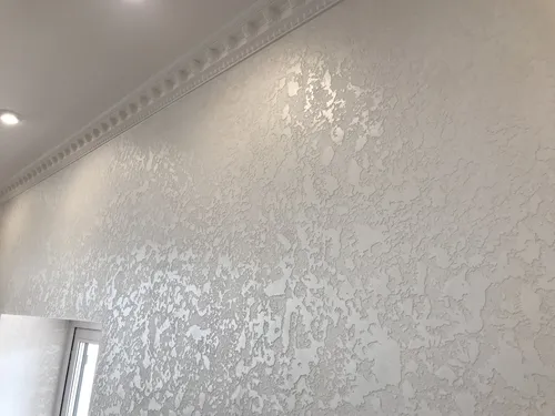 Декоративная Штукатурка Фото белая стена с подсветкой