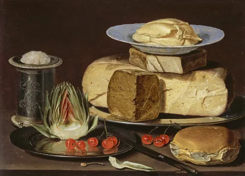 Натюрморт Фото тарелка хлеба и хлеба