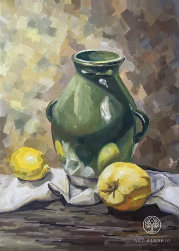 Натюрморт Фото ваза с лимонами