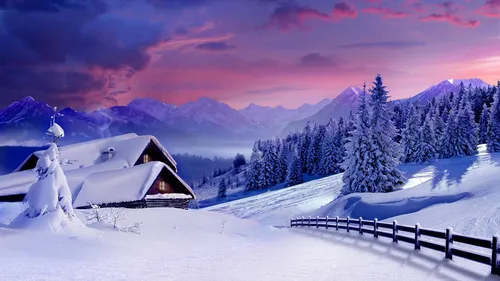 Зимы Фото домик в снегу