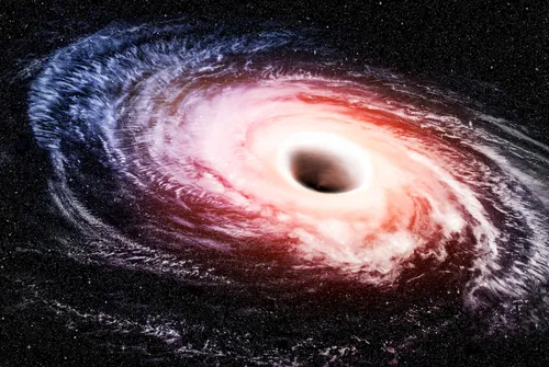 Черной Дыры Фото красно-белая спиральная галактика