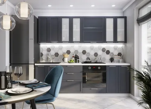Дизайн Кухни Фото кухня с черными шкафами
