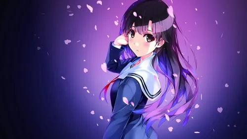 Тиаки Омигава, Аниме 4К Обои на телефон мультяшная девушка с фиолетовыми волосами
