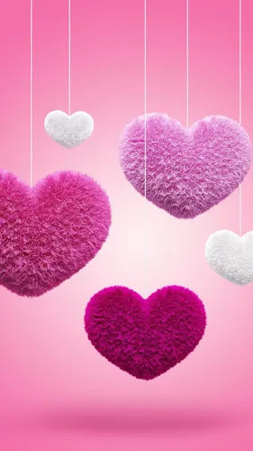 Сердечки Обои на телефон розовый фон с воздушным шаром в форме сердца и розовым фоном
