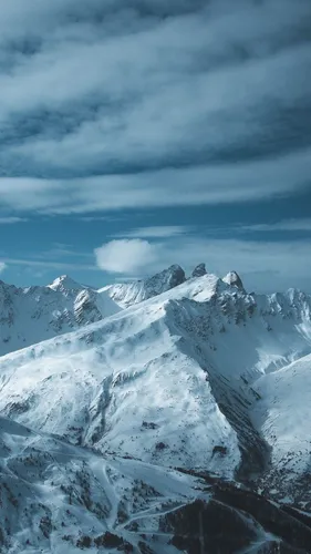 Горы Обои на телефон снежная гора с облаками