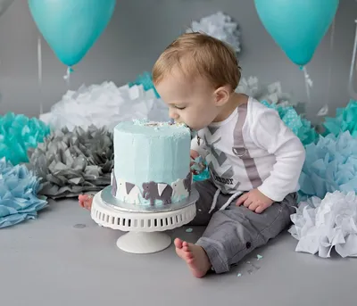 Свеча в торт \"1 годик\" для мальчика