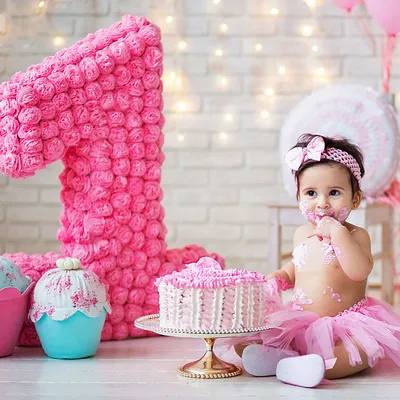 Съедобные картинки вафельные и сахарные для капкейков \"1 годик девочке,  мальчику\" №006 на торт, маффин, капкейк или пряник | \"CakePrint\"™ - Украина