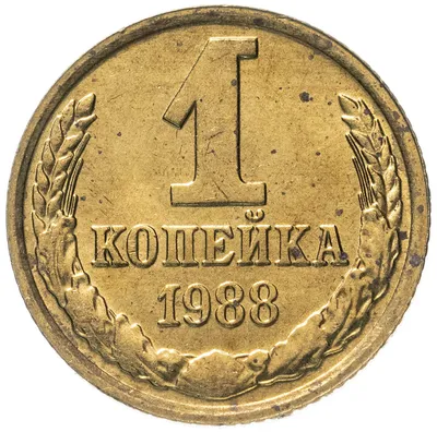 Монета 1 копейка 1988 стоимостью 102 руб.