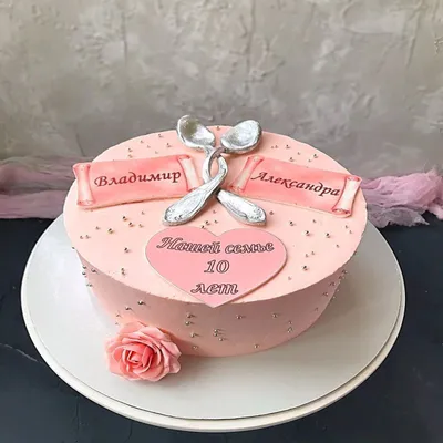 Торт на розовую свадьбу (26) - купить на заказ с фото в Москве