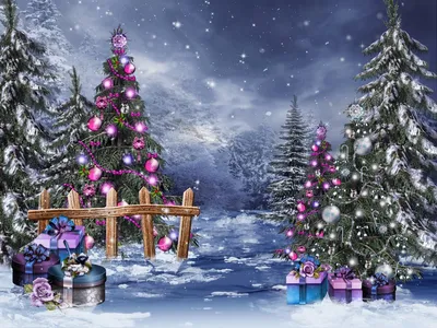 Картинка на рабочий стол рождество, елка, праздник, новый год, игрушки,  снег, зима 1024 x 768