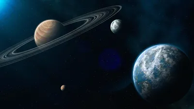 Pictures 3D Graphics planet Space Planetary ring 1366x768