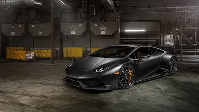 Картинки Lamborghini Huracan LP 610-4 Черный авто 1366x768