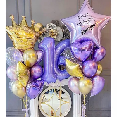 Идеи использования воздушных шаров-цифр на день рождения 16 лет