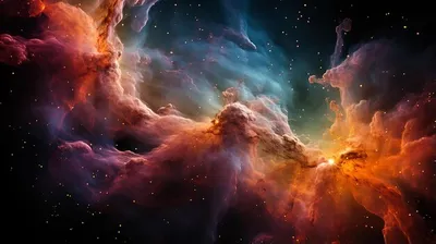 Изображения звездной туманности одиссея, полученные телескопом джеймса  уэбба | Премиум Фото