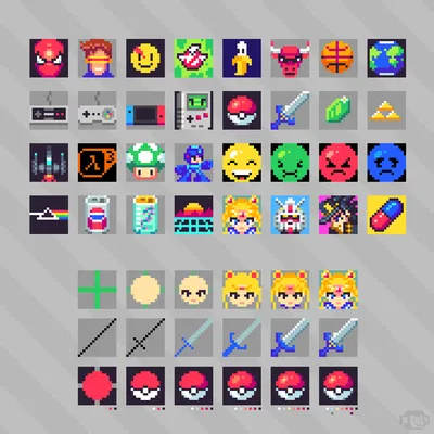 Pixel RPG Survival Medieval Icons 16x16 by brullov