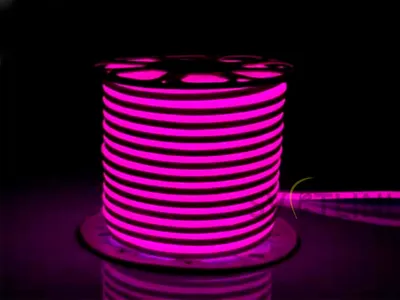 Гибкий неон 18х9 мм розовый 29037 купить в Киеве, цена на Гибкий неон 220 В  с доставкой по Украине, заказать прожектор светодиодный в магазине  светильников Svetlini