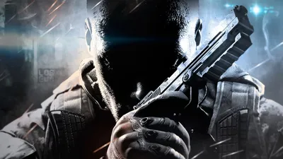 Обои оружие, call of duty black ops 2, пистолет, будущее, солдат на рабочий  стол