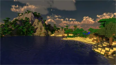 Minecraft, water, video games, CGI, sunset, sunset glow, trees | 2560x1440  Wallpaper - wallhaven.cc