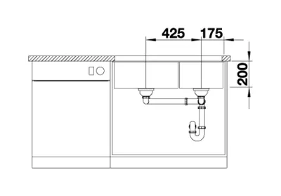 BLANCO Subline 480/320-U Undermount Sink (Black) | Bacera