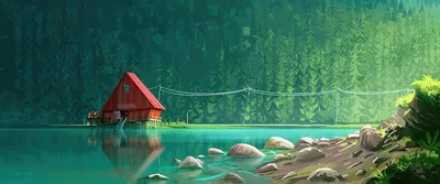3440 x 1440] Forest Lake Minimalism Ultrawide Crop | Scenery wallpaper,  3440x1440 wallpaper, Forest wallpaper