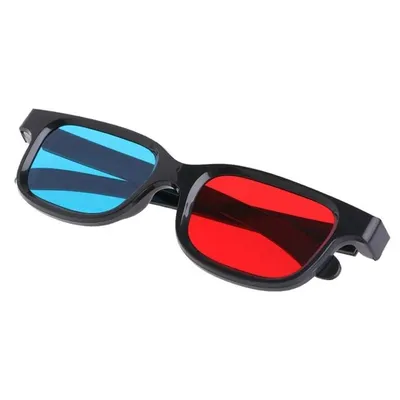 Многоразовые 3D-очки с синей рамкой для ПК с толстыми линзами круглые  поляризованные для взрослых размеров - HCBL 3D