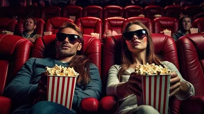 Пара в 3d очках наслаждается вечером перед телевизором с попкорном,  смотреть телевизор, смотреть фильм, смотря телевизор фон картинки и Фото  для бесплатной загрузки