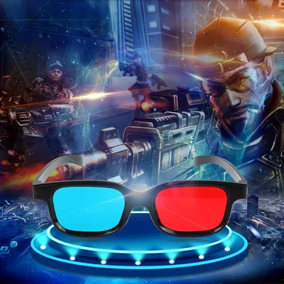 Красно-синие 3D очки для объемной анеглифной ТВ фильма DVD игр видео новые  очки в черной оправе обеспечивают ощущение реальности видео | AliExpress