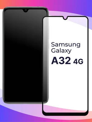 Полноэкранное защитное 3D стекло для телефона Samsung Galaxy A32 4G /  Противоударное закаленное стекло с полной проклейкой на Самсунг Галакси А32  4Г / Глянцевое с черной рамкой Full Glue - купить с