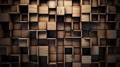 черный фон 3d графика деревянных квадратов для декора стен или обоев,  деревянная стена, деревянные обои, деревянный фон фон картинки и Фото для  бесплатной загрузки