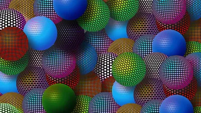 Разноцветные шарики 3D графика - обои для рабочего стола, картинки, фото