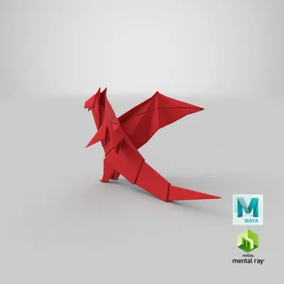 Красный дракон из бумаги для оригами 3D Модель $19 - .3ds .blend .c4d .fbx  .max .ma .lxo .obj .usdz .unitypackage .upk .gltf - Free3D