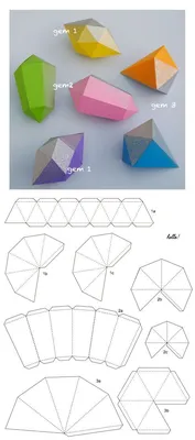 Как сделать объемные геометрические фигуры из бумаги (схемы, шаблоны)? |  Paper crafts, Origami diamond, Diy paper
