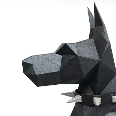 3D-конструктор из бумаги из бумаги Оригами фигура \"ДОБЕРМАН\" PP-2DBR-BLA  PAPERRAZ | ЭКСПИРИмЕНтуС