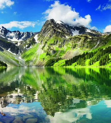ᐉ Фотообои флизелиновые 3D Природа 225х250 см DIMEX Озеро в горах  (MS-3-0062)