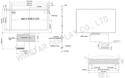 480x272 Resolution TFT LCD - Winstar Display