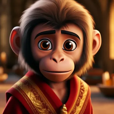 Абу - маленькая обезьянка, самый …» — создано в Шедевруме