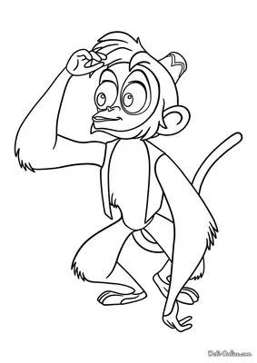 Раскраска Абу - обезьянка Аладдина распечатать или скачать