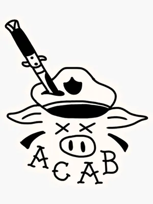 acab pig traditional tattoo\" Sticker for Sale by rafaelwolf | Redbubble