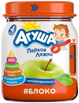 Пюре Агуша яблоко 90г с 4месяцев купить по цене 54.9 ₽ в интернет-магазине  Детский мир