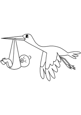 Карикатурный аист, несущий ребенка Векторное изображение ©dreamcreation01  126355462