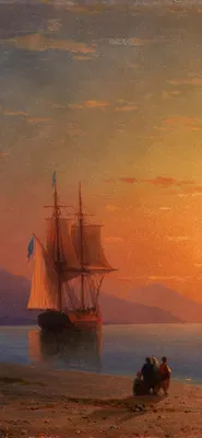 Картинка Aivazovsky Ivan, Ships Near the Coast (1886) 3000x2050