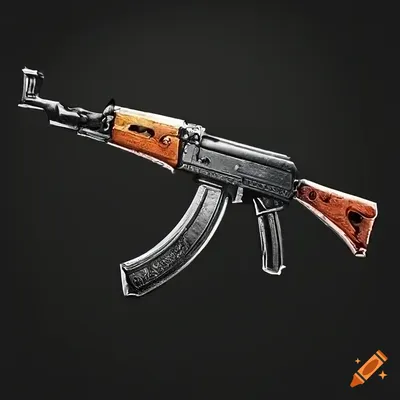 AK 47 Machine Gun Kalashnikov Vector Illustration Stock Vector | Adobe Stock