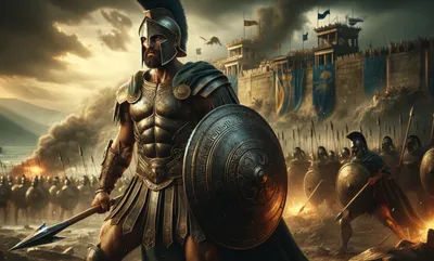 Depiction of achilles, the legendary greek hero on Craiyon