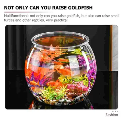 Декоративная аквариумная Золотая рыбка легкая миска Home Holder,  пластиковый прозрачный Круглый аквариумный декор, маленький | AliExpress