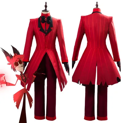 Костюм для косплея Hazbin, униформа Аластора для отеля, костюм для  взрослых, мужские костюмы, красный костюм | AliExpress