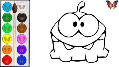 How to draw Om Nom / cartoon coloring Om Nom for children / Coloring for  kids - YouTube