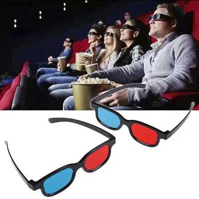 Универсальные 3D очки в черной оправе красного и синего цвета для фильма « анаглиф», DVD, черные 3d-очки | AliExpress