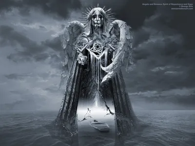 Картина на холсте «Ангел и демоны» | AliExpress