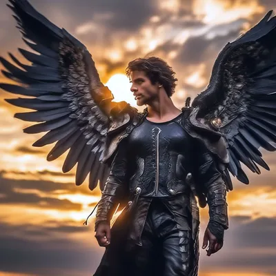 Ангел с чёрными крыльями …» — создано в Шедевруме