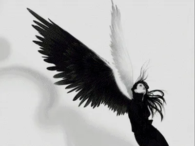 Ангел с черными крыльями